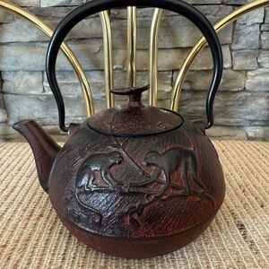 Teavana 2009 Red Cast Iron Teapot Year of the Monkey